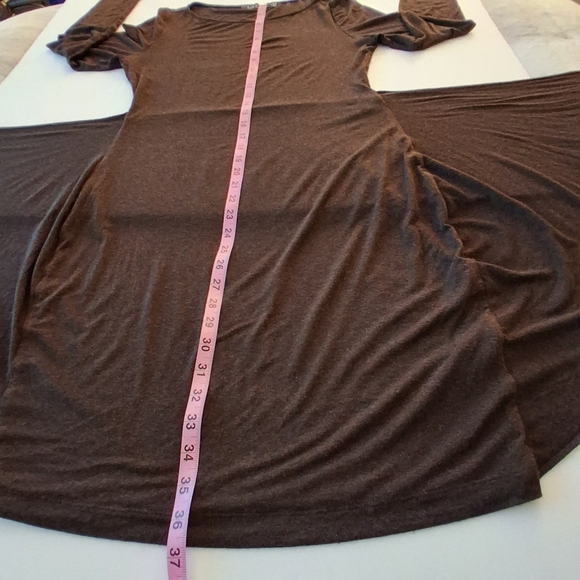 Lauren Ralph Lauren Tie Waist Stretch Knit Sweater Dress Sz 6 Cocoa Brown - Picture 8 of 9